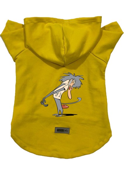 Kapişonlu Polar Sweatshirt Köpek ve Kedi Kıyafeti & Elbisesi - Sarı IR005