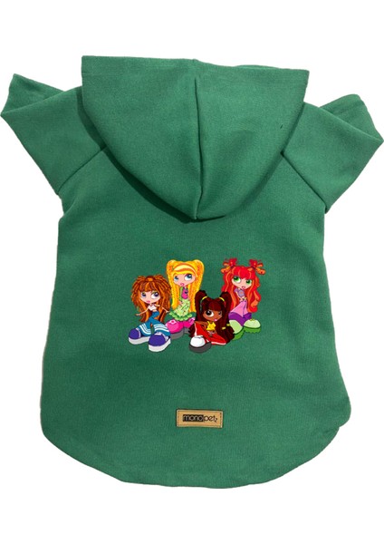 Kapişonlu Polar Sweatshirt Köpek ve Kedi Kıyafeti & Elbisesi - Yeşil CANDO003