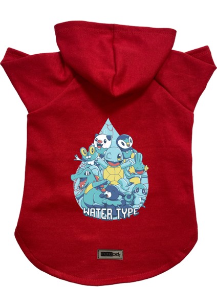 Kapişonlu Polar Sweatshirt Köpek ve Kedi Kıyafeti & Elbisesi - Kırmızı Scuerou