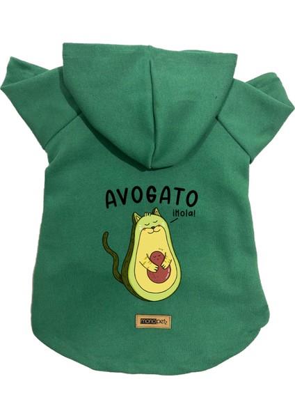 Kapişonlu Polar Sweatshirt Köpek ve Kedi Kıyafeti & Elbisesi - Yeşil Avogato