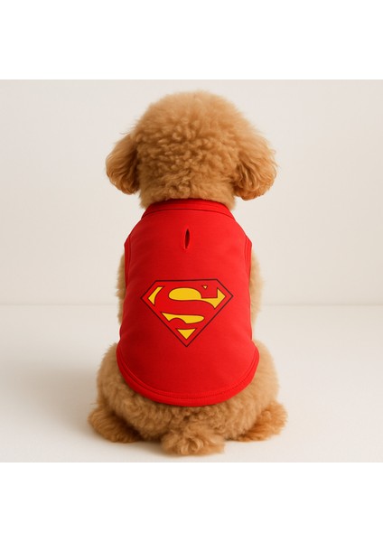 Kedi ve Köpek Kıyafeti & Elbisesi - Kırmızı Superman Atlet