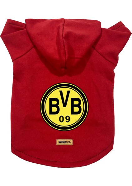 Kapişonlu Polar Sweatshirt Köpek ve Kedi Kıyafeti & Elbisesi - Kırmızı Borussia Dortmund