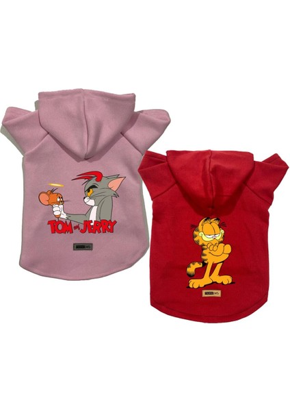 Kapişonlu Polar Sweatshirt Köpek ve Kedi Kıyafeti - Tomjerry & Garfield 2'li fiyatları