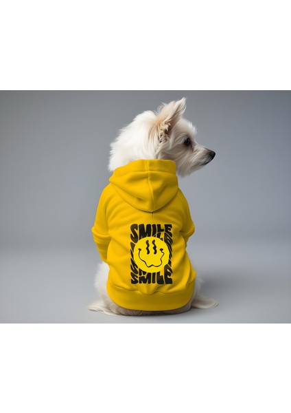 Kedi ve Köpek Kıyafeti & Elbisesi - Sarı Hoodie Smile