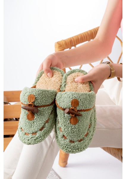 Kadın Ev Terliği Peluş Terlik Çeyiz ve Bohça Terliği Ses Yapmaz Kalın Taban