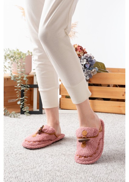 Kadın Ev Terliği Peluş Terlik Çeyiz ve Bohça Terliği Ses Yapmaz Kalın Taban