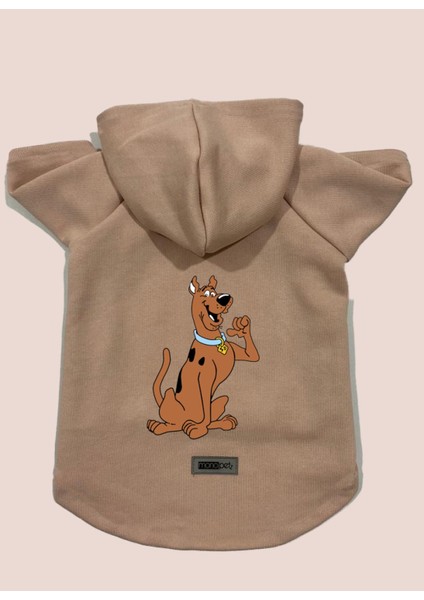 Kapişonlu Polar Sweatshirt Köpek ve Kedi Kıyafeti & Elbisesi - Pudra Scooby Doo
