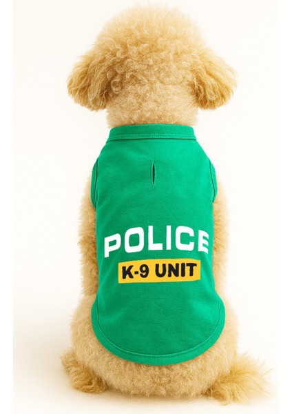 Kedi ve Köpek Kıyafeti & Elbisesi - Yeşil Police K-9 Unit Atlet