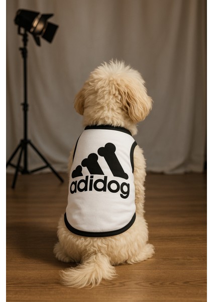 Yeni Sezon Köpek ve Kedi Kıyafeti - Beyaz Adidog