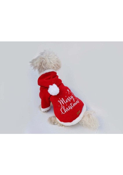 Kedi ve Köpek Kıyafeti & Elbisesi - Merry Christmas Noel Uzun Ponponlu Kostüm