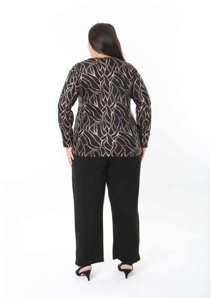 Kadın Desenli Likralı Yünlü Viskon Bluz indirimleri