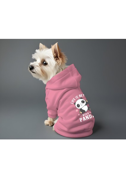 Kedi ve Köpek Kıyafeti & Elbisesi - Pembe Hoodie Panda fiyatları