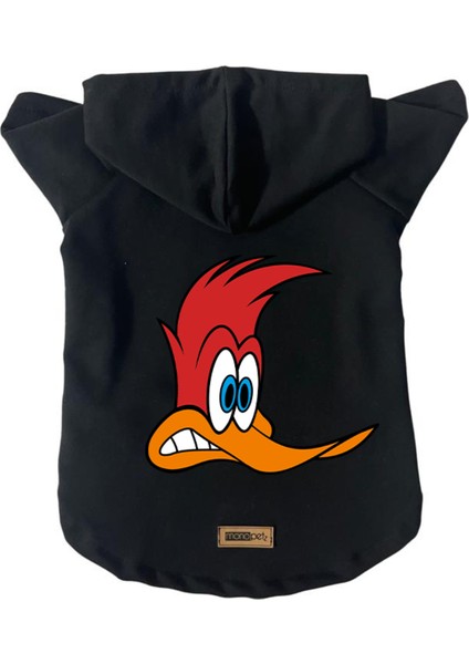 Kapişonlu Polar Sweatshirt Köpek ve Kedi Kıyafeti & Elbisesi - Siyah Pica Pau