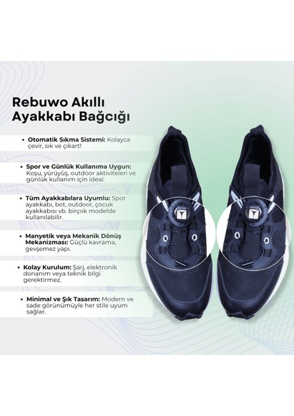 Siyah Akıllı Ayakkabı Bağcığı – Otomatik Sıkma Sistemi ile Spor ve Günlük Kullanım fiyatları