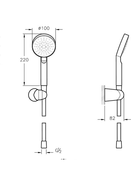 Master El Duşu Takımı A45692, Krom, Ø100 mm Başlık, Pvc Hortum, Kireç Kırıcı, 150 cm Spiral fiyatları