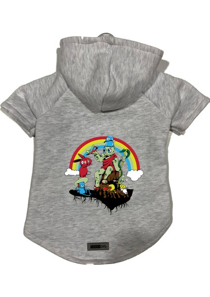 Kapişonlu Polar Sweatshirt Köpek ve Kedi Kıyafeti & Elbisesi - Gri City 28