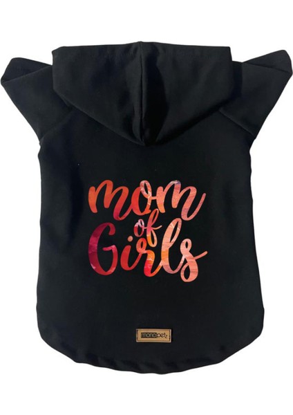 Kapişonlu Polar Sweatshirt Köpek ve Kedi Kıyafeti & Elbisesi - Siyah Girls Mom