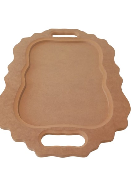 Dekoratif Oval Kordonlu Ahşap Sunum Tepsisi fiyatları