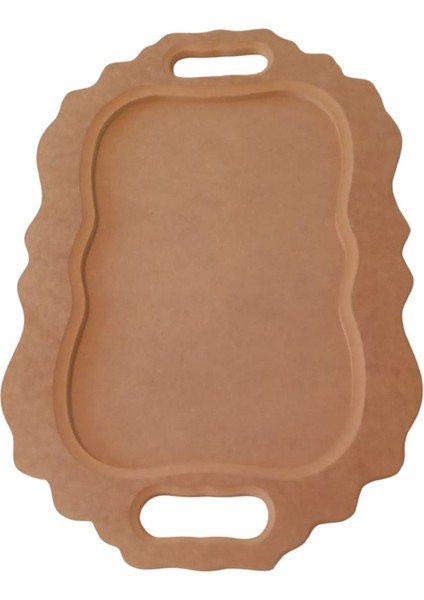 Dekoratif Oval Kordonlu Ahşap Sunum Tepsisi modelleri