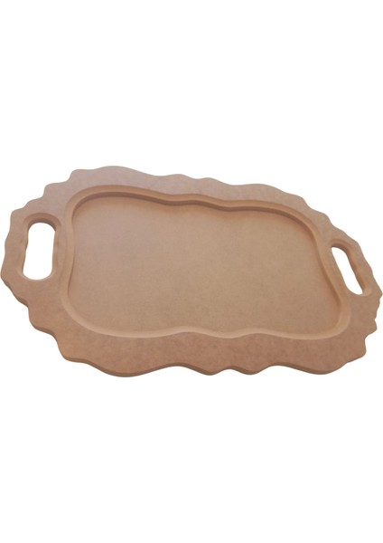 Dekoratif Oval Kordonlu Ahşap Sunum Tepsisi fırsatları