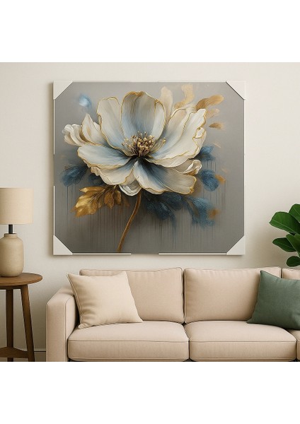 ALTIN DOKULU BÜYÜK (MAGNOLYA) SOYUT KANVAS TABLO 100×100 cm fırsatları