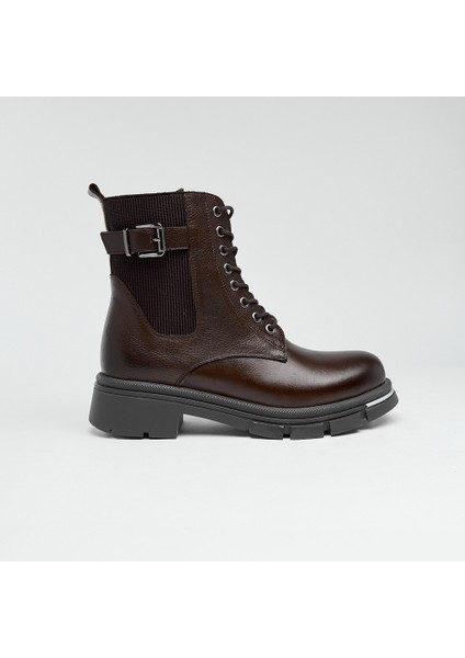 Hakiki Deri Fermuarlı Kadın Bot