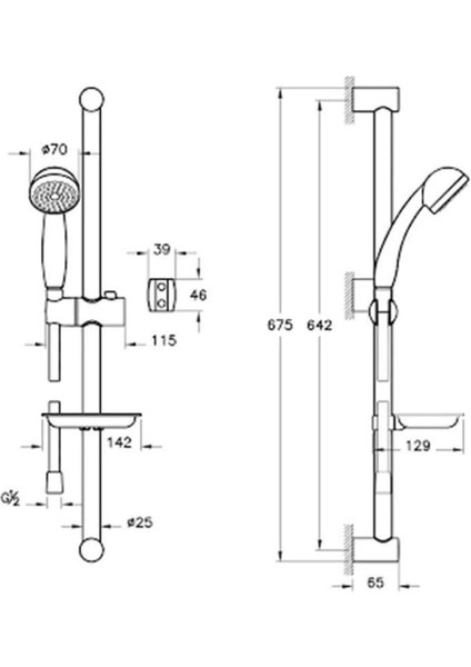 Solo C Sürgülü El Duşu Takımı A45676, Krom, Aquaspray, Kireç Kırıcı, Pvc Spiral fiyatları