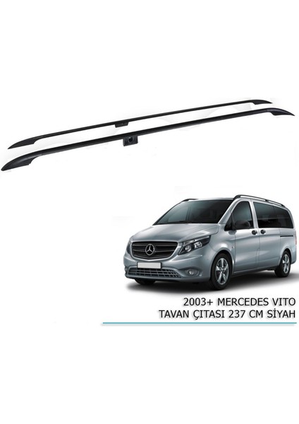 Mercedes Vito Ext Uzun Tavan Çıtası Gold Siyah 2003+ Sonrası
