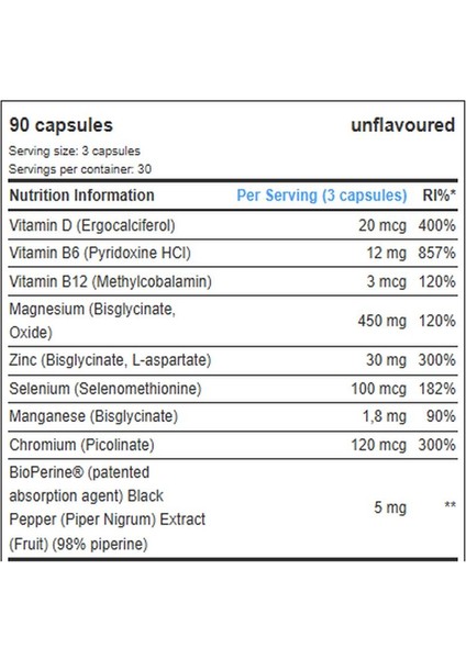 Zm8+ Zma Zinc Magnesium Bisglycinate Selenium 90 Caps fiyatları