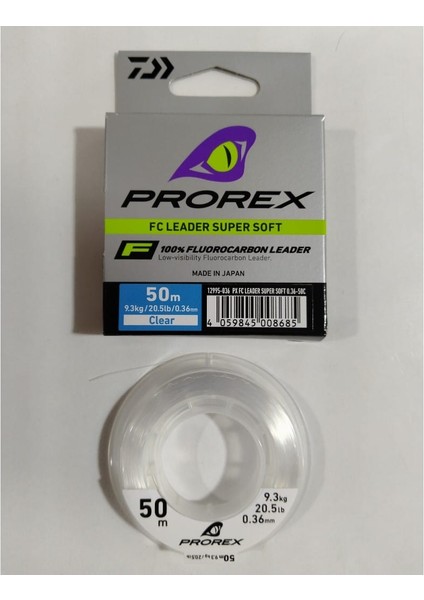 Prorex Fc Leader 0,36 mm Super Soft Misina 50 mt