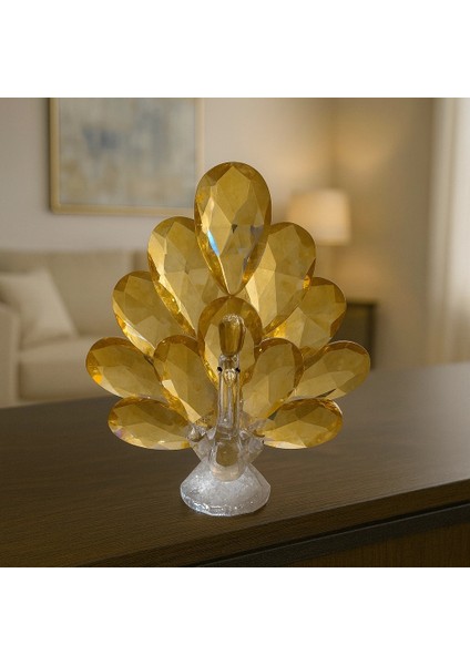 Gold Tavus Kuşu Kristal Cam Kb