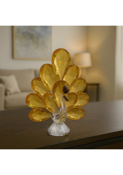 Gold Tavus Kuşu Kristal Cam Kb