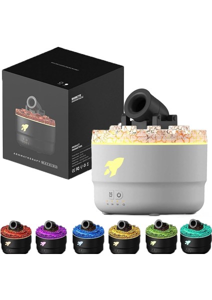 Volkanik Lav Efektli Topçu Tasarım Aromaterapi Hava Nemlendirici – Renkli LED Işıklı, Sessiz Çalışan, Su Bittiğinde Otomatik Kapanan Difüzör – Ev & Ofis Kullanımı Için indirimleri