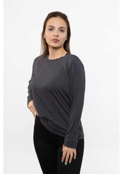 Kadın Uzun Kollu Füme Renk Tshırt fiyatları