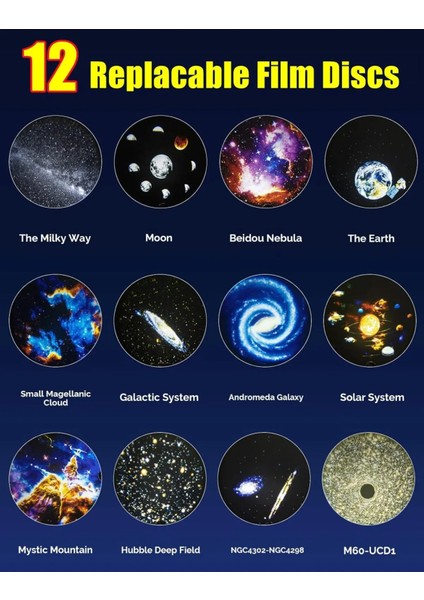 Gezegen Gece Tavan Projektörü ve 12 Film Diskli Hd Zoom Projeksiyon Seti fiyatları