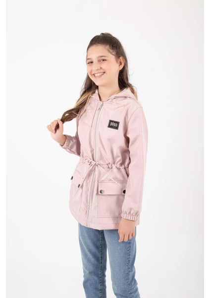 Kız Çocuk Mevsimlik Su Itici Çıtçıt Kapamalı Cepli Yağmurluk M00752