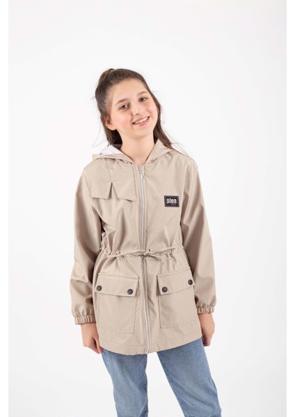 Kız Çocuk Mevsimlik Su Itici Çıtçıt Kapamalı Cepli Yağmurluk M00752
