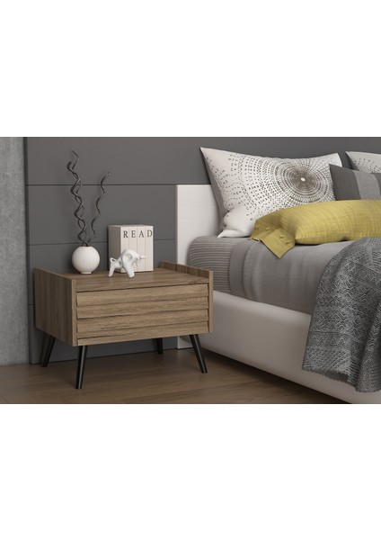 Hunerika Premium Tek Çekmeceli Panjur Desenli Komidin -Minifiks Bağlantılı - Pera / Siyah fiyatları