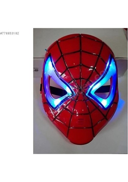Kırmızı Renkli Işıklı Çocuk Kahraman Maskesi, Eğlenceli ve Şık Tasarım