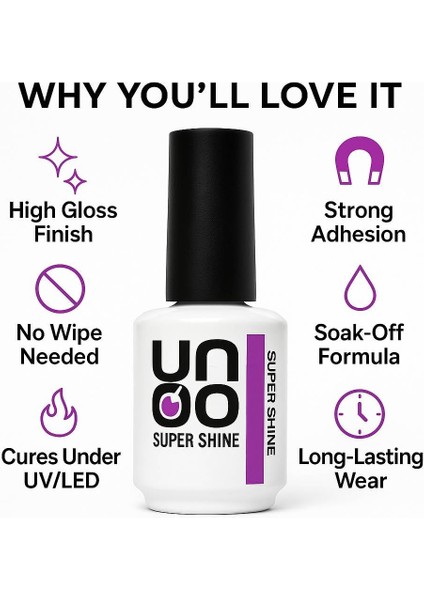 Uno Orijinal Top Coat Super Shine 15ML – Yüksek Parlaklık ve Uzun Süre Kalıcılık fiyatları