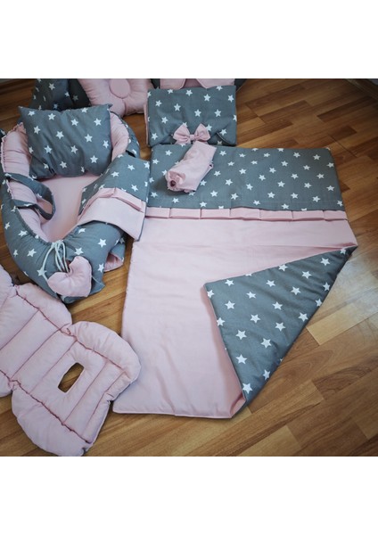 Koyu Yıldız Pudra Oval Yataklı 13 Parça Babynest Seti indirimleri