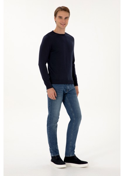 Erkek Lacivert Kazak /triko 50307779-VR033 fırsatları