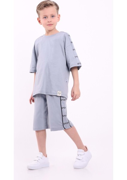 Erkek Çocuk Oversize Sport Baskılı Şortlu Takım M00749