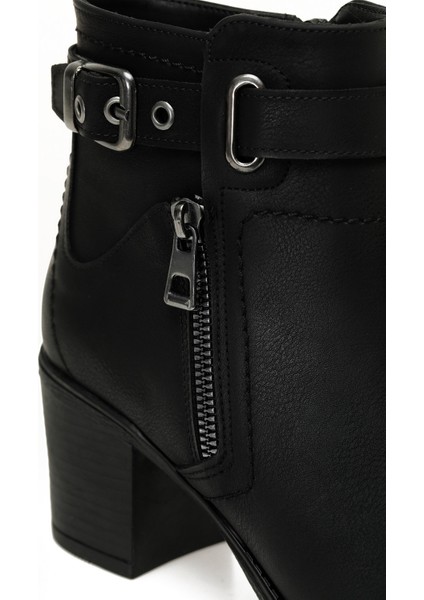 24K-1031 5pr Siyah Kadın Topuklu Bot