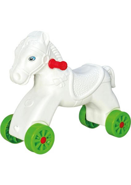 Beyaz Çocuk Bebek Sürülebilir Sallanan At, Eğlenceli ve Güvenli Oyuncak indirimleri