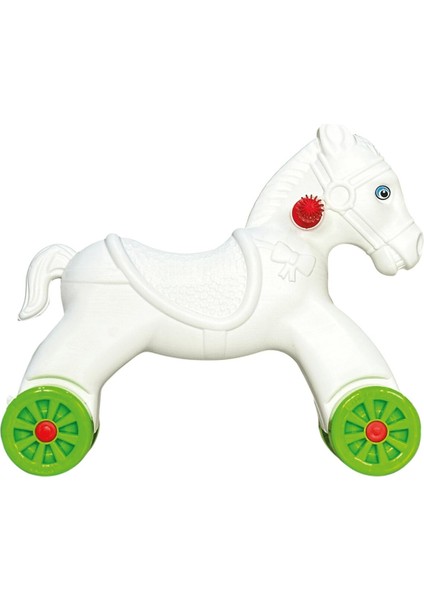 Beyaz Çocuk Bebek Sürülebilir Sallanan At, Eğlenceli ve Güvenli Oyuncak