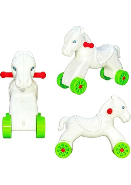 Beyaz Çocuk Bebek Sürülebilir Sallanan At, Eğlenceli ve Güvenli Oyuncak
