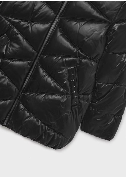 Kız Çocuk Dolgulu Yumuşak Doku Uzun Kalın Kışlık Mont 7436 Siyah fırsatları