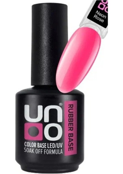 Uno Neon Rubber Base Kalıcı Oje Rose Color Gül Pembe 15 ml Led/uv Jel Cila Soak Off