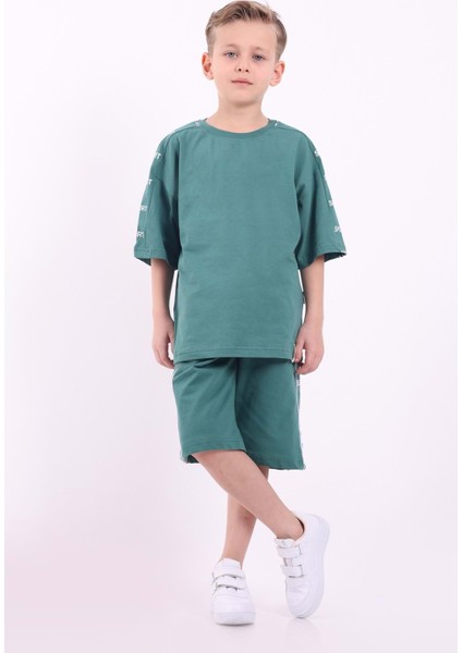 Erkek Çocuk Oversize Sport Baskılı Şortlu Takım M00749